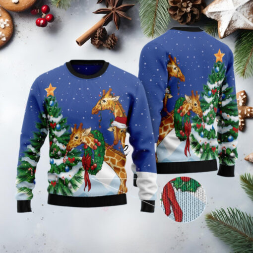 Giraffe Family Ugly Christmas Sweater