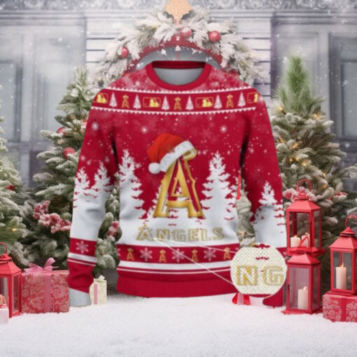 Golden A Los Angeles Angels Ugly Christmas Sweater Winter Theme