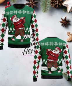 Golfer Santa Ugly Christmas Sweater