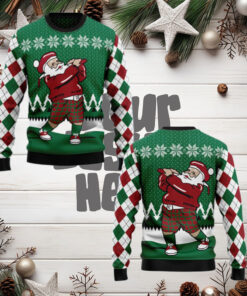 Golfer Santa Ugly Christmas Sweater