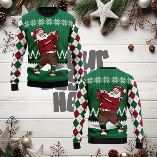 Golfer Santa Ugly Christmas Sweater