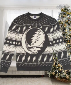 Grateful Dead Steal Your Face Gray Ugly Christmas Sweater