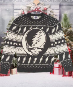 Grateful Dead Steal Your Face Gray Ugly Christmas Sweater