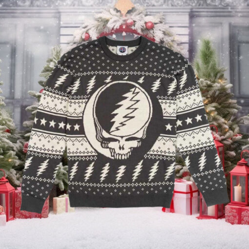 Grateful Dead Steal Your Face Gray Ugly Christmas Sweater