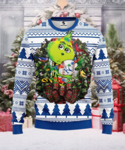 Green Grinch Kansas City Royals Themed Ugly Christmas Sweater