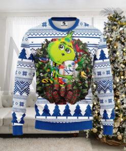 Green Grinch Kansas City Royals Themed Ugly Christmas Sweater