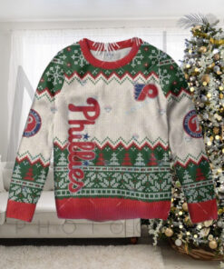 Green Red And White Philadelphia Phillies Christmas Ugly Sweater