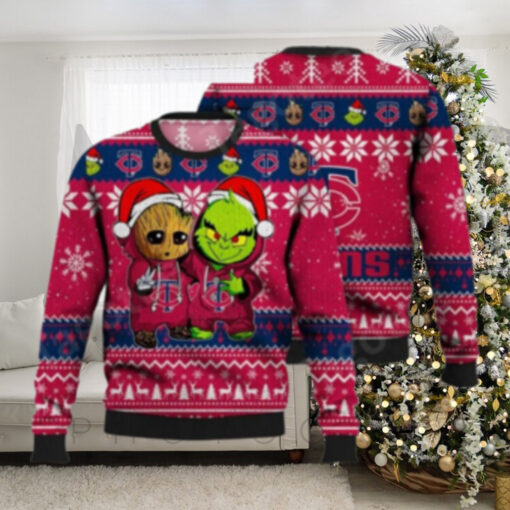 Grinch And Groot Minnesota Twins Ugly Christmas Sweater