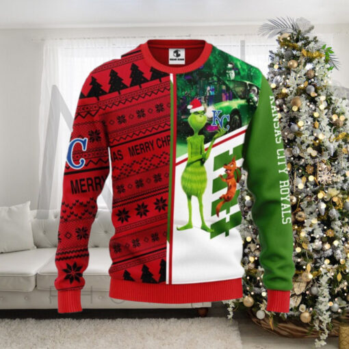 Grinch And Scooby doo Kansas City Royals Ugly Christmas Sweater