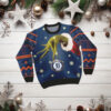 Golden Logo Detroit Tigers Christmas Snowfall Ugly Sweater