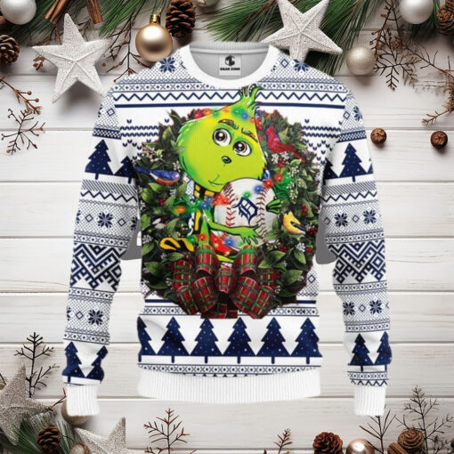 Grinch Detroit Tigers Baseball Wreath Ugly Sweater