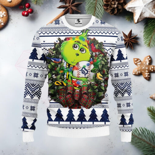 Grinch Detroit Tigers Baseball Wreath Ugly Sweater