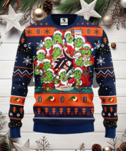 Grinch Detroit Tigers Family Christmas Ugly Sweater