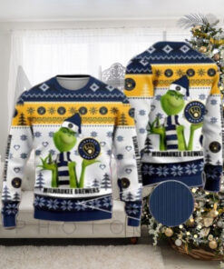 Grinch Milwaukee Brewers Ugly Christmas Sweater Holiday Edition