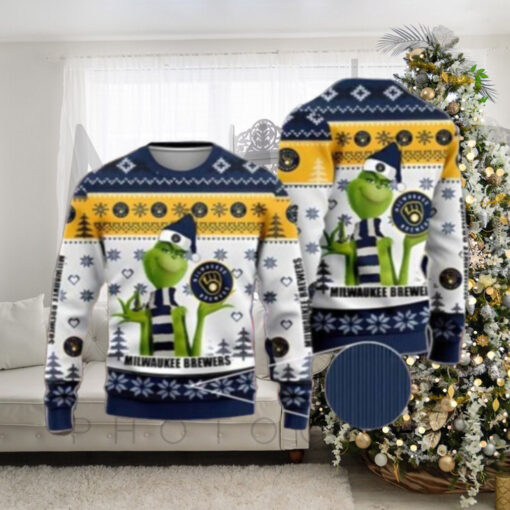 Grinch Milwaukee Brewers Ugly Christmas Sweater Holiday Edition