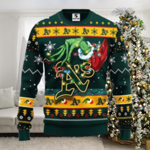 Grinch Stealing Christmas Oakland Athletics Ugly Sweater