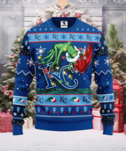 Grinch With Kansas City Royals Christmas Lights Ugly Sweater