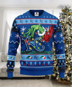 Grinch With Kansas City Royals Christmas Lights Ugly Sweater