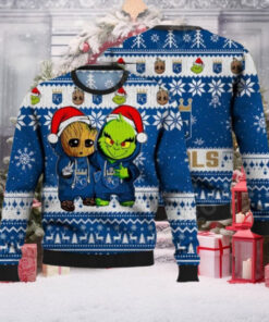 Groot And Grinch KC Royals Christmas Ugly Sweater