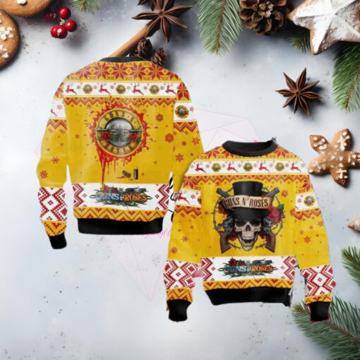 Guns N Roses Hard Rock Band Christmas Sweater Chirstmas Gifts 2024 Xmas For Family And Friends Ugly Sweater