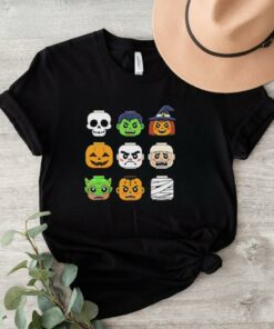 Halloween Building Brick Head Pumpkin Ghost Zombie Boys Shirt