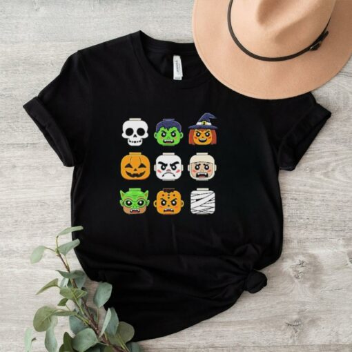 Halloween Building Brick Head Pumpkin Ghost Zombie Boys Shirt