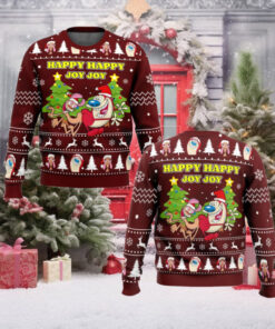 Happy Happy Joy Joy Ren And Stimpy Ugly Christmas Sweater