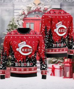 Ho Ho Ho Customizable Cincinnati Reds Ugly Christmas Sweater