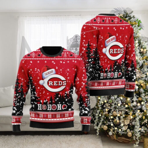 Ho Ho Ho Customizable Cincinnati Reds Ugly Christmas Sweater