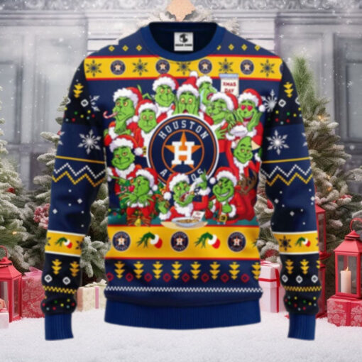 Houston Astros 12 Grinch Xmas Day Ugly Christmas Sweater