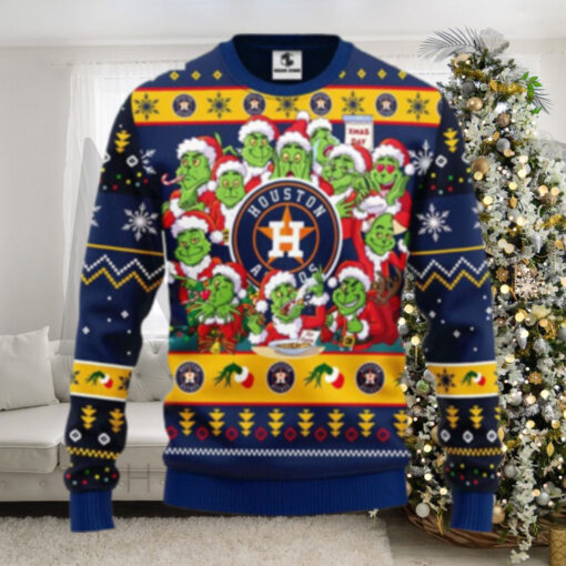 Houston Astros 12 Grinch Xmas Day Ugly Christmas Sweater