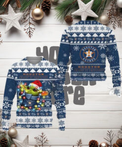 Houston Astros Baby Yoda Christmas Light Ugly Christmas Sweater, MLB Ugly Sweater