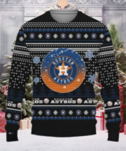 Houston Astros Black And Blue Snowflake Ugly Christmas Sweater