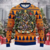 Houston Astros Blue And Orange Snowflake Ugly Christmas Sweater