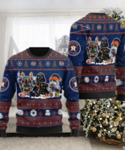 Houston Astros Darth Vader And Boba Fett Holiday Ugly Sweater