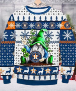 Houston Astros Gnome Peace Sign Ugly Christmas Sweater