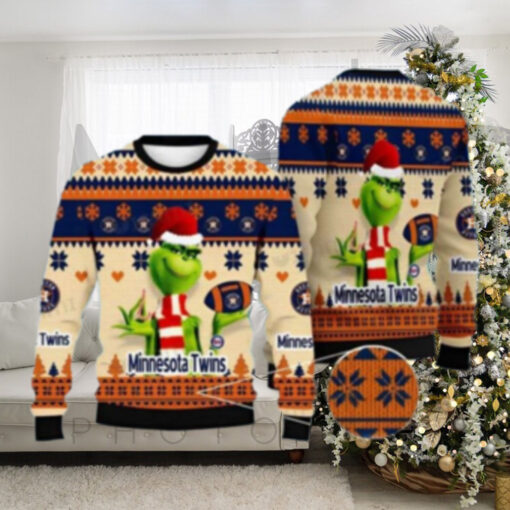 Houston Astros Grinch With Scarf Festive Ugly Sweater