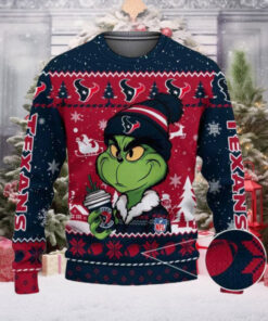 Houston Texans The Grinch Drink Coffee Ugly Christmas Sweater