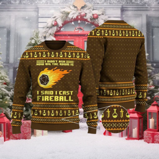 How Big The Room I Cast Fireball Ugly Christmas Sweater