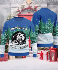 I Am A Delight Aggressive Possum Ugly Holiday Sweater