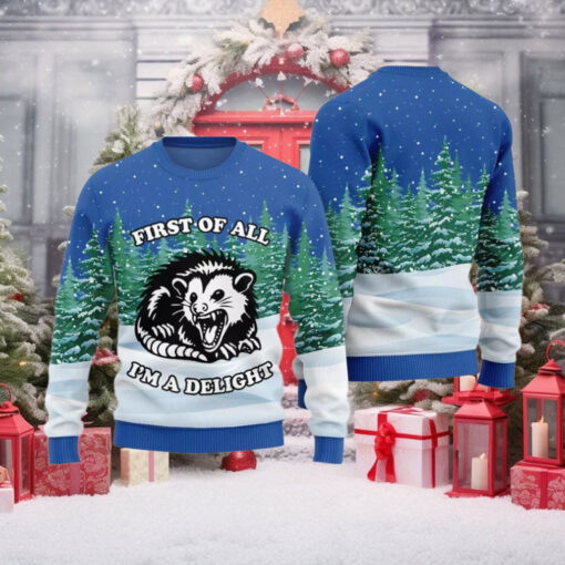 I Am A Delight Aggressive Possum Ugly Holiday Sweater