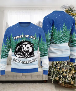 I Am A Delight Aggressive Possum Ugly Holiday Sweater