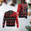 Slayer Band South Of Christmas With Skull Wearing Santa Hat Pattern 2024 Ugly Christmas Sweater