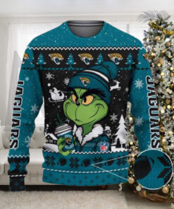 Jacksonville Jaguars The Grinch Drink Coffee Ugly Christmas Sweater