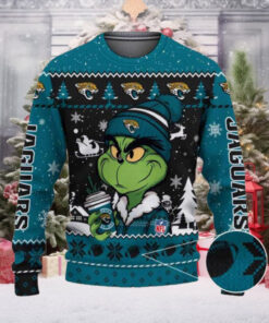 Jacksonville Jaguars The Grinch Drink Coffee Ugly Christmas Sweater