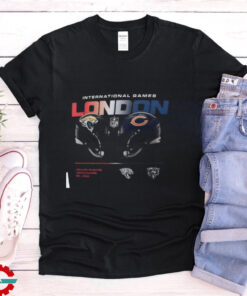 Jacksonville Jaguars vs. Chicago Bears Nike Black International Games London 2024 T Shirt