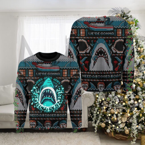 Jaws Horror Shark Vintage 3d Ugly Sweater jaws Halloween Vintage 3d Sweater Ugly Christmas Sweater