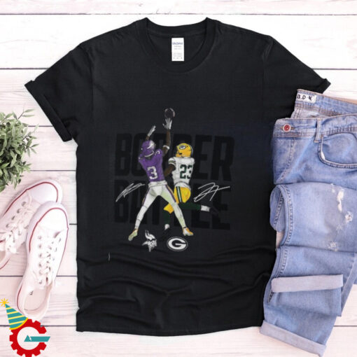 Jordan Addison & Jaire Alexander Charcoal Minnesota Vikings vs. Green Bay Packers Border Battle Player T Shirt