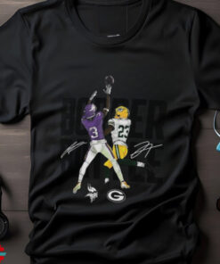 Jordan Addison & Jaire Alexander Charcoal Minnesota Vikings vs. Green Bay Packers Border Battle Player T Shirt