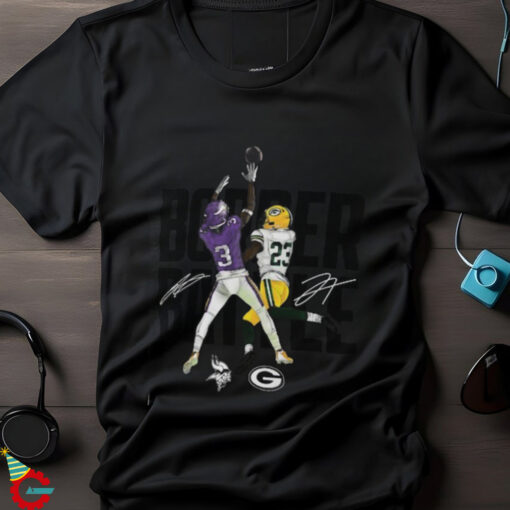 Jordan Addison & Jaire Alexander Charcoal Minnesota Vikings vs. Green Bay Packers Border Battle Player T Shirt